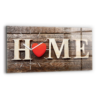 Glass wall clock rectangular The inscription house