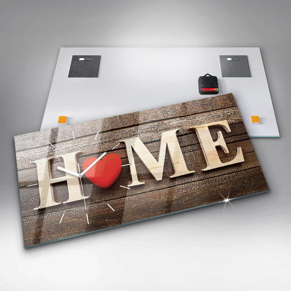 Glass wall clock rectangular The inscription house