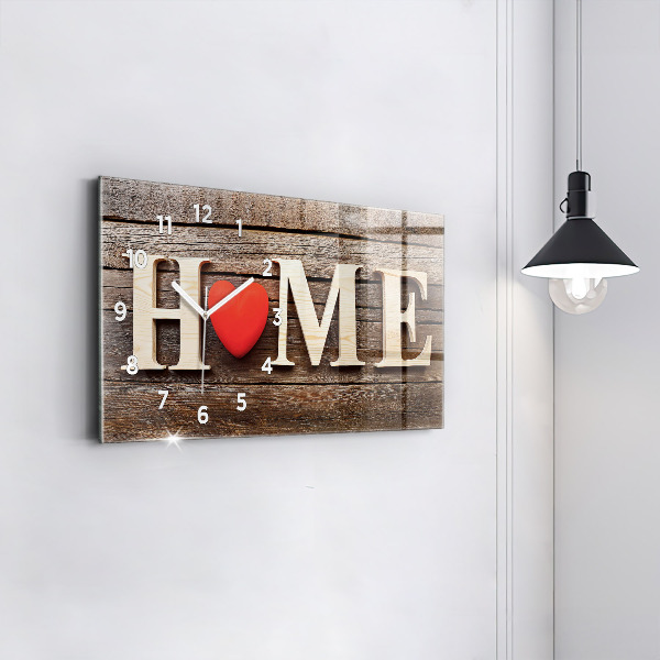 Glass wall clock rectangular The inscription house