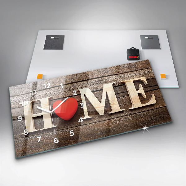 Glass wall clock rectangular The inscription house