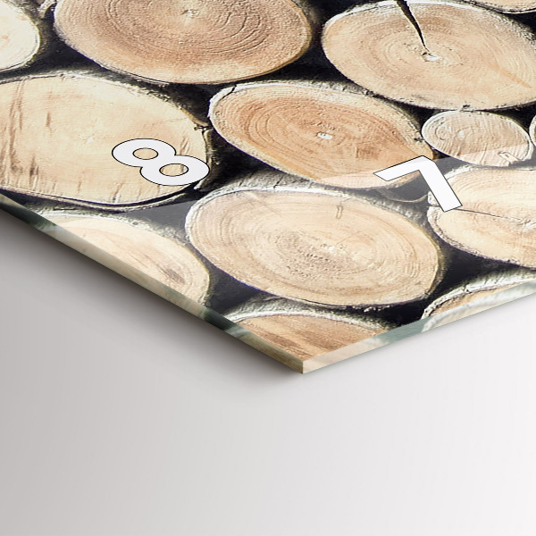 Glass wall clock rectangular Tree stumps cut down