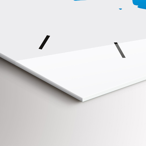 Glass wall clock rectangular World map