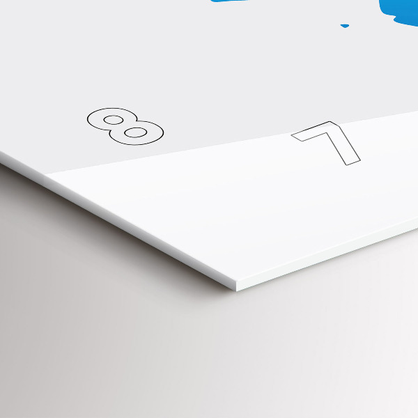 Glass wall clock rectangular World map