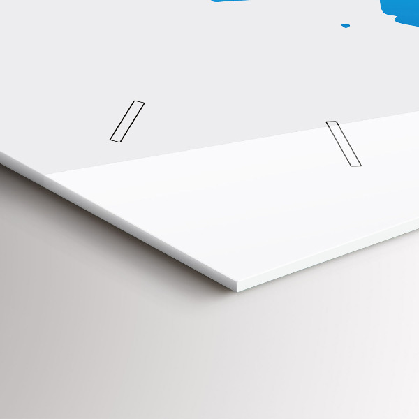 Glass wall clock rectangular World map