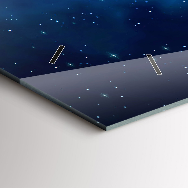 Glass wall clock rectangular Dark sky stars