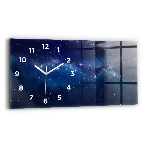 Glass wall clock rectangular Dark sky stars