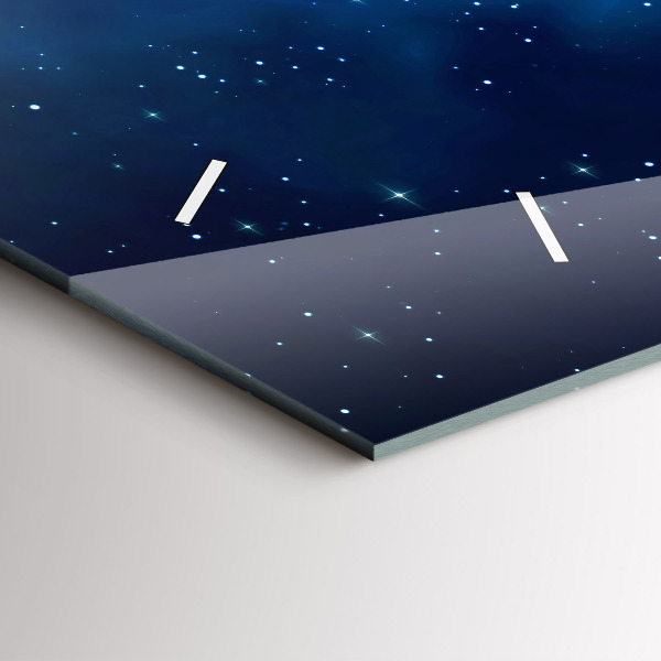 Glass wall clock rectangular Dark sky stars