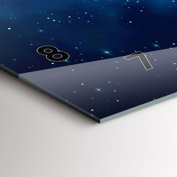 Glass wall clock rectangular Dark sky stars