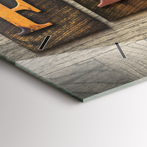 Glass wall clock rectangular The inscription family