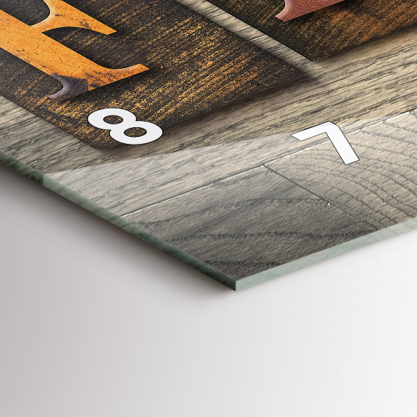 Glass wall clock rectangular The inscription family