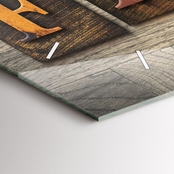 Glass wall clock rectangular The inscription family