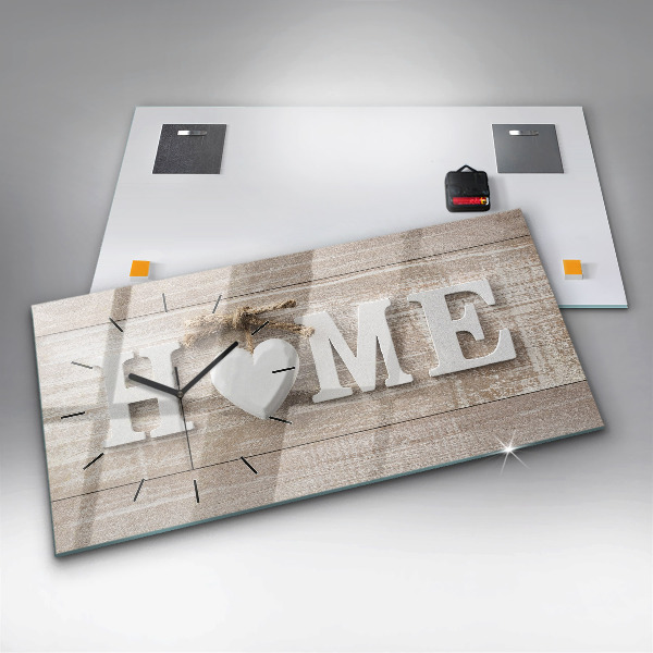 Glass wall clock rectangular The inscription house