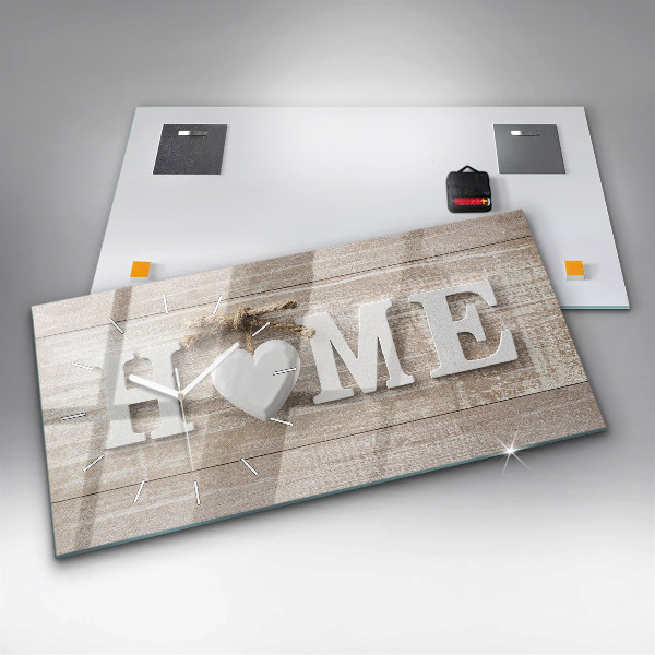 Glass wall clock rectangular The inscription house