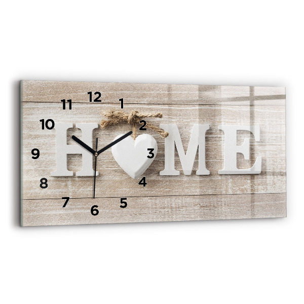 Glass wall clock rectangular The inscription house