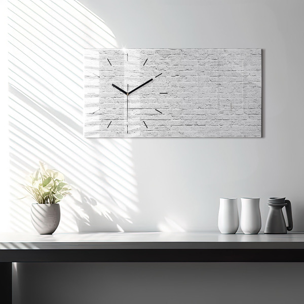 Glass wall clock rectangular Brick wall