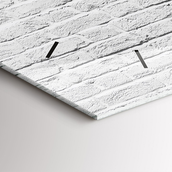 Glass wall clock rectangular Brick wall