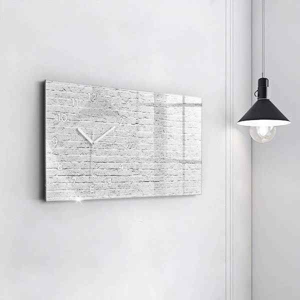 Glass wall clock rectangular Brick wall
