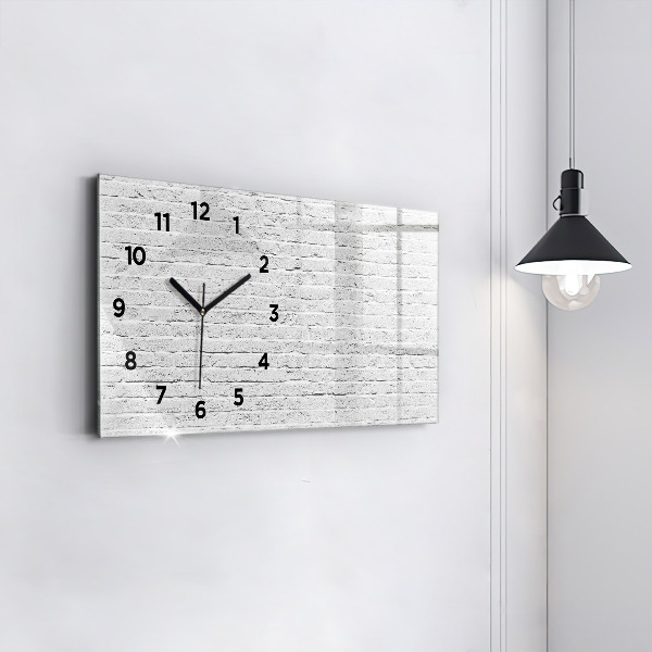 Glass wall clock rectangular Brick wall
