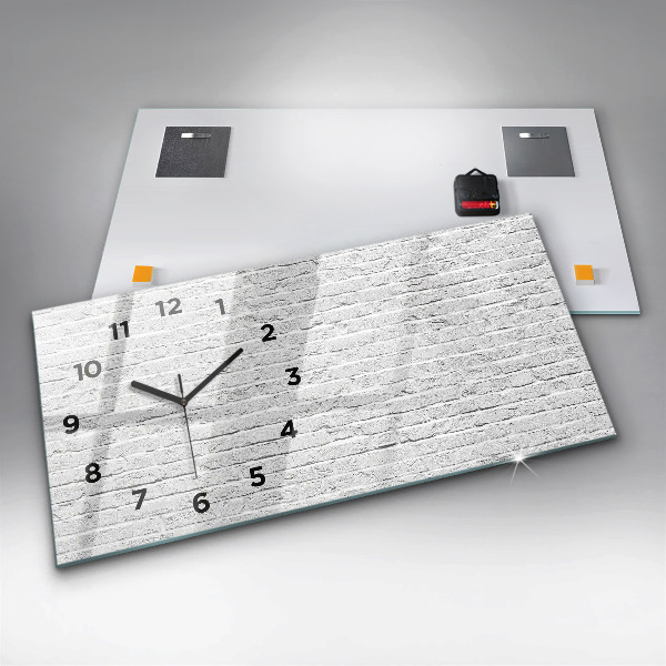 Glass wall clock rectangular Brick wall