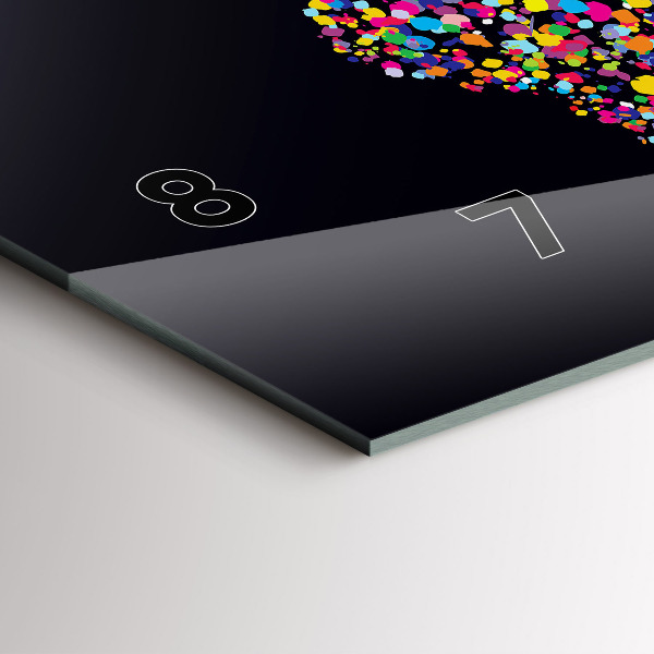 Glass wall clock rectangular World map made of dots