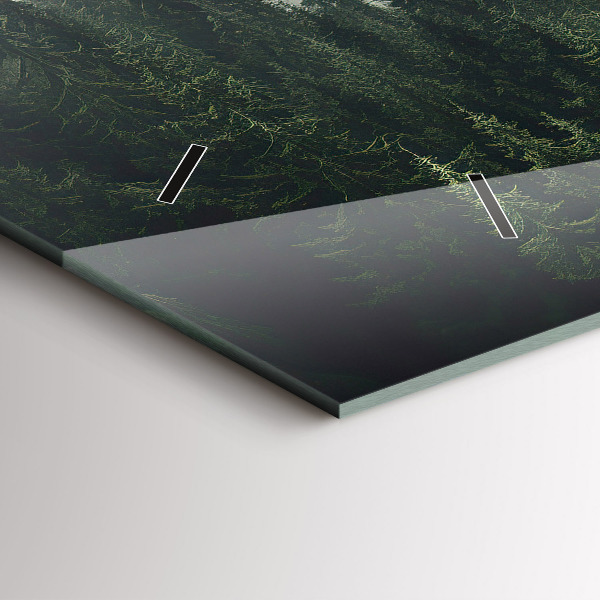 Glass wall clock rectangular Forest Landscape