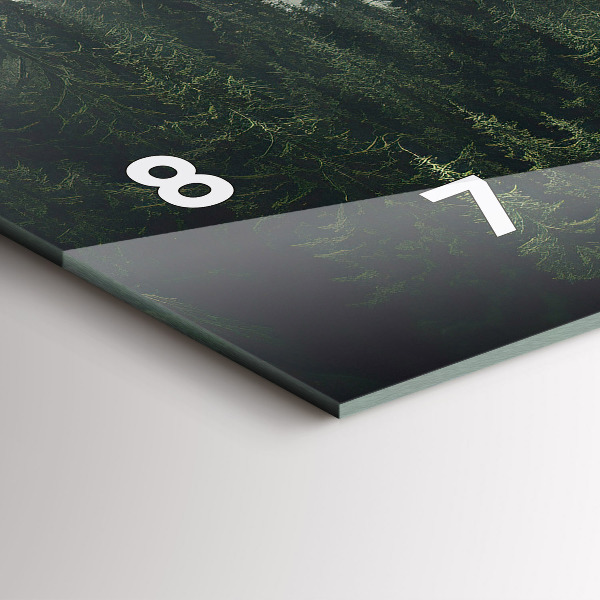 Glass wall clock rectangular Forest Landscape