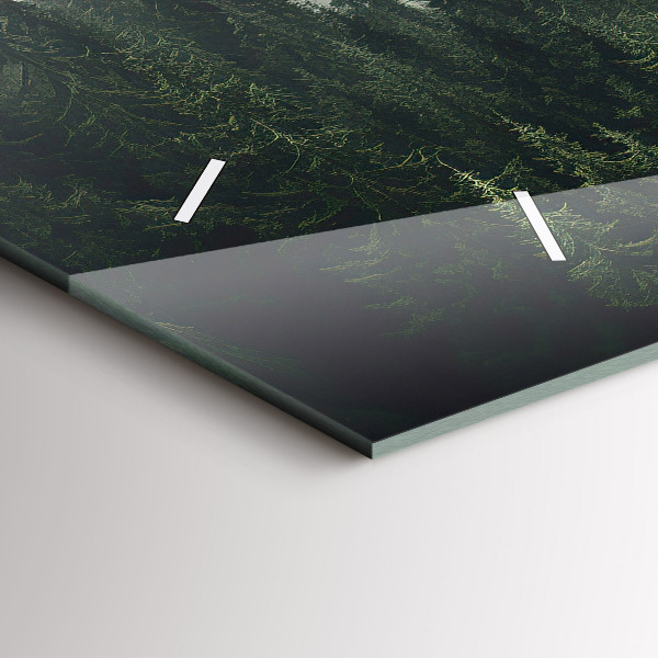 Glass wall clock rectangular Forest Landscape