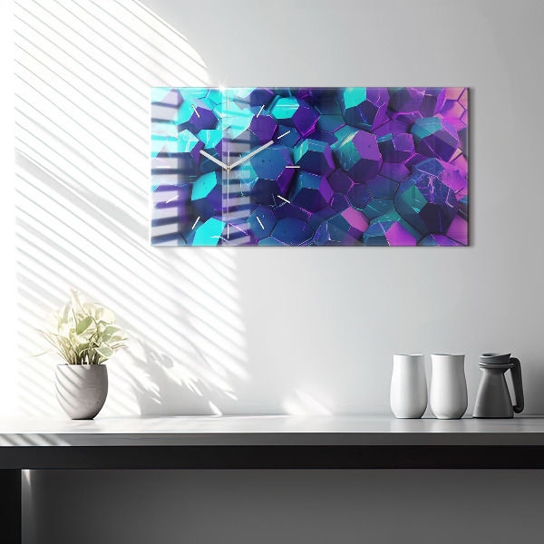 Glass wall clock rectangular Geometric figures