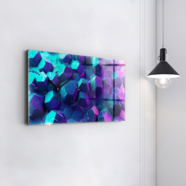 Glass wall clock rectangular Geometric figures