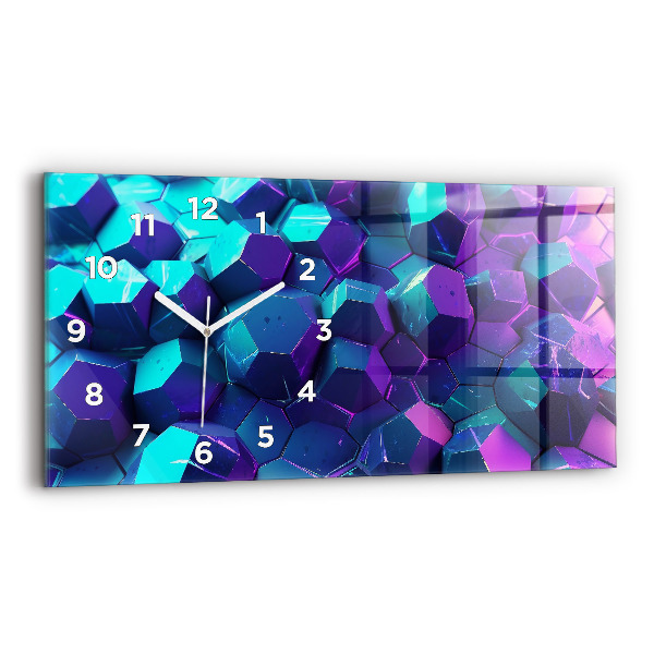 Glass wall clock rectangular Geometric figures