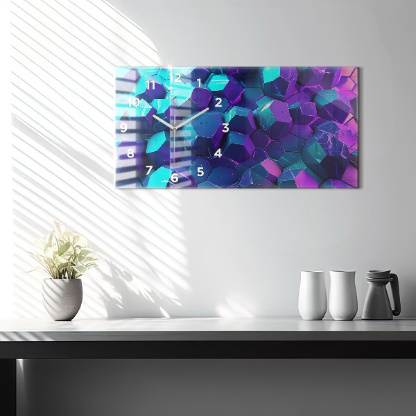 Glass wall clock rectangular Geometric figures