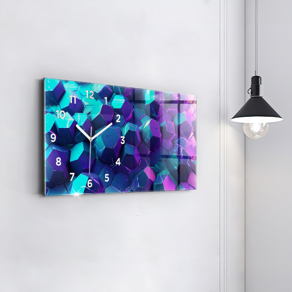 Glass wall clock rectangular Geometric figures