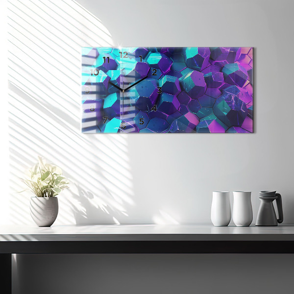 Glass wall clock rectangular Geometric figures