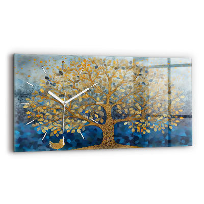Glass wall clock rectangular Abstract tree
