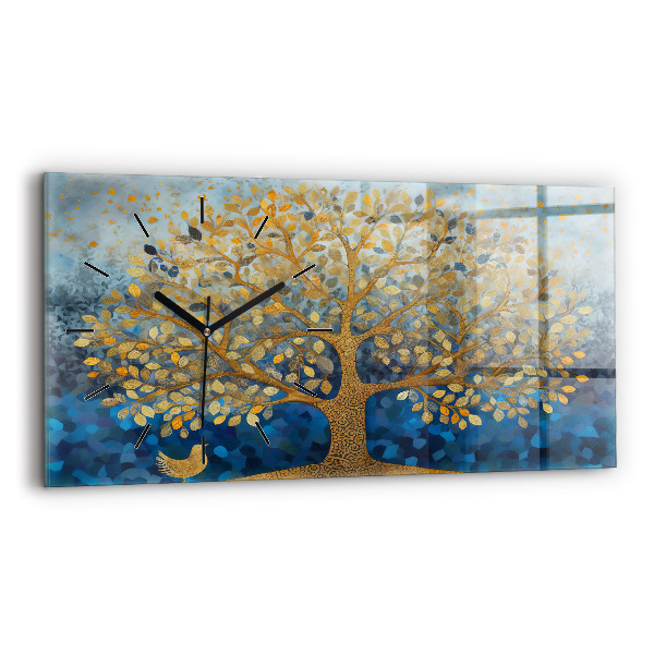 Glass wall clock rectangular Abstract tree