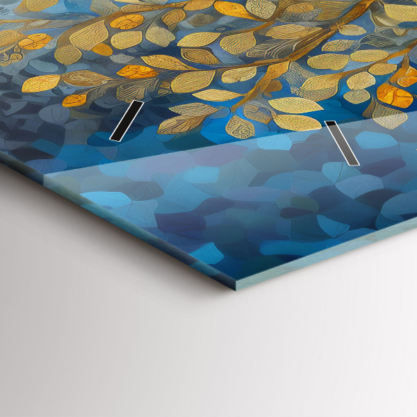 Glass wall clock rectangular Abstract tree