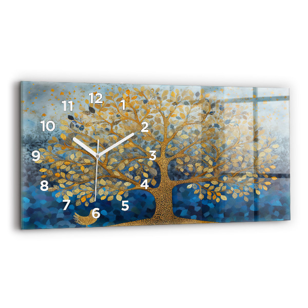 Glass wall clock rectangular Abstract tree