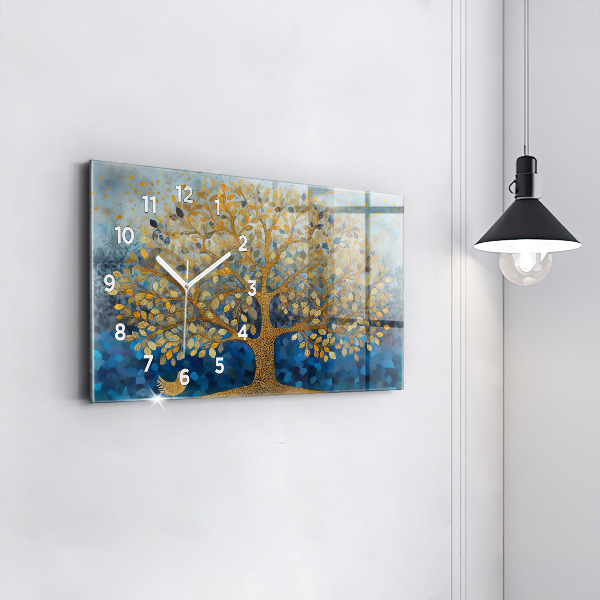 Glass wall clock rectangular Abstract tree