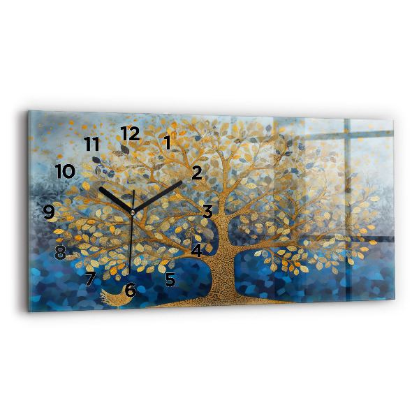 Glass wall clock rectangular Abstract tree
