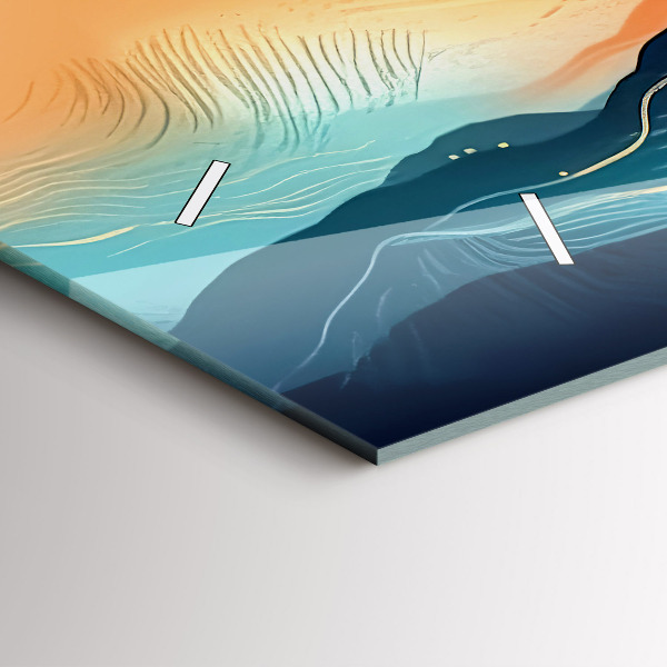 Glass wall clock rectangular Mountain landscape