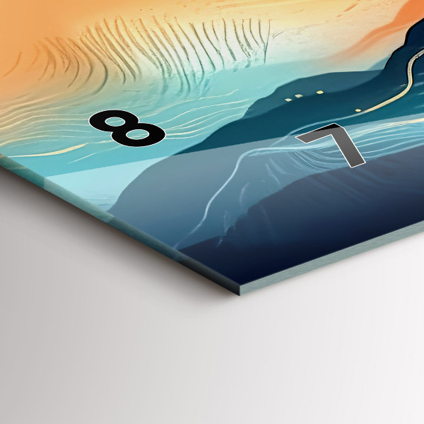 Glass wall clock rectangular Mountain landscape