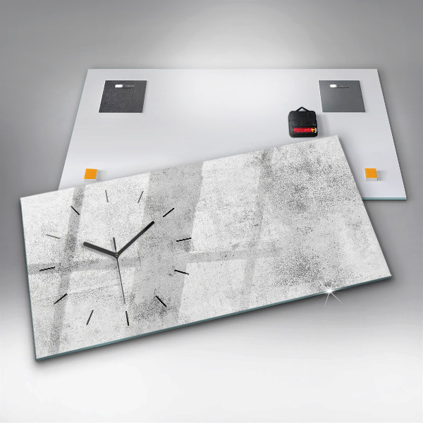 Glass wall clock rectangular Concrete wall