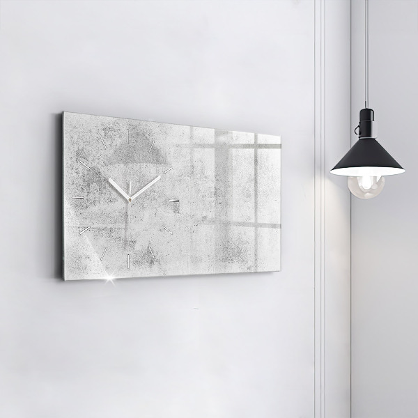 Glass wall clock rectangular Concrete wall