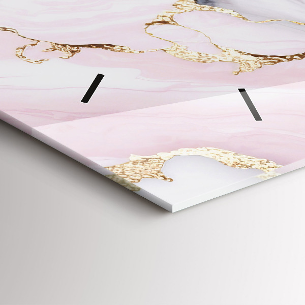Glass wall clock rectangular Marble