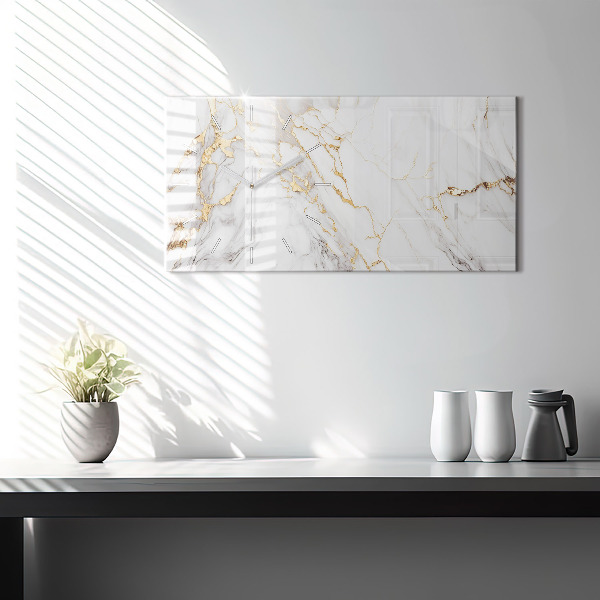 Glass wall clock rectangular Decorative marble