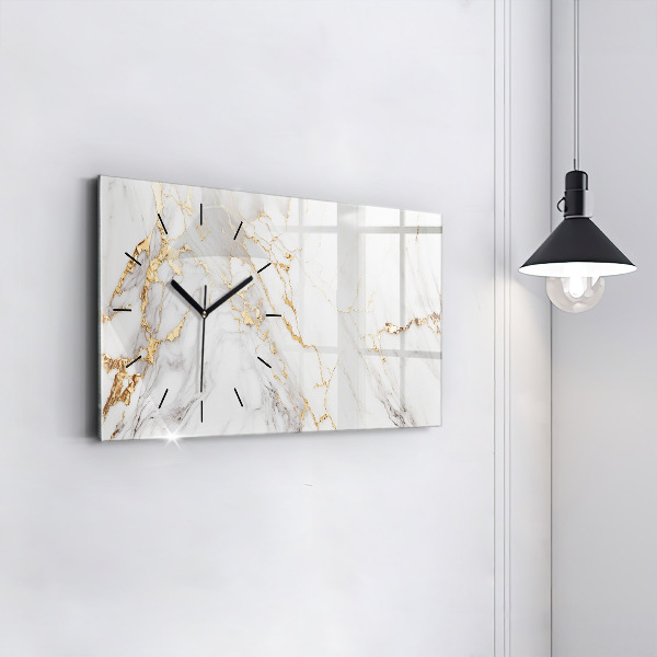 Glass wall clock rectangular Decorative marble