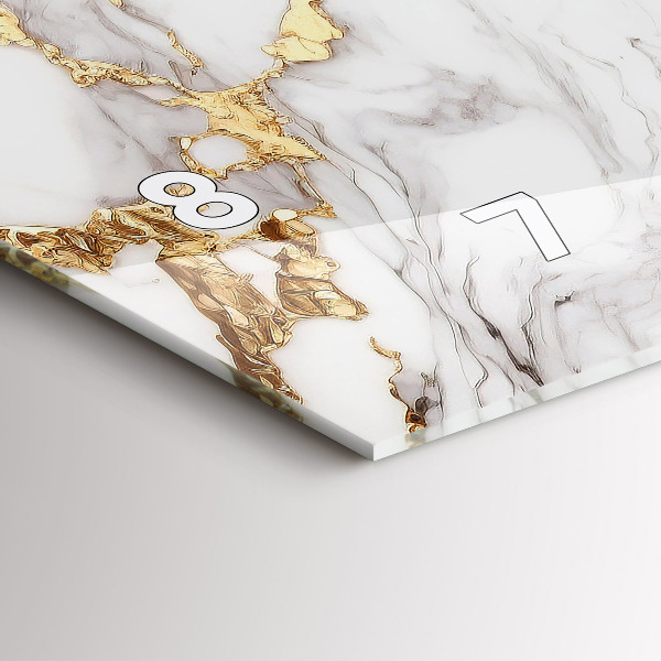 Glass wall clock rectangular Decorative marble