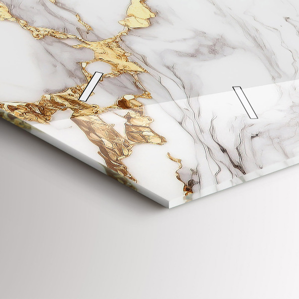 Glass wall clock rectangular Decorative marble