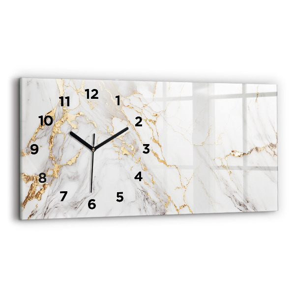 Glass wall clock rectangular Decorative marble