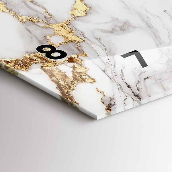 Glass wall clock rectangular Decorative marble
